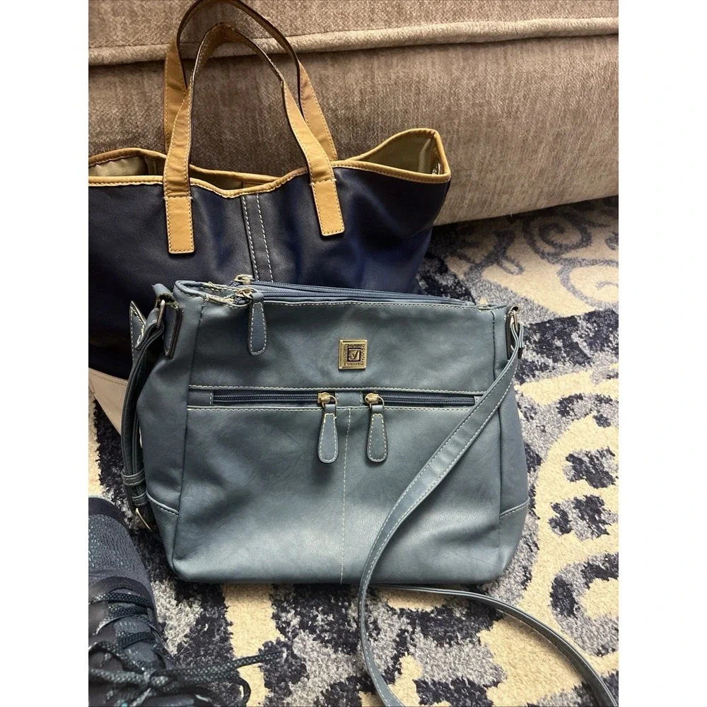 Stone Mountain Faux leather Crossbody Blue Purse Bag